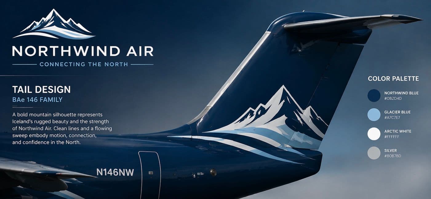 Northwind Air BAe 146 tail design reference